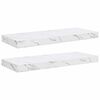 vidaXL Wandplank 2 st Wit Marmer 60 x 23,5 x 3,8 cm Bewerkt hout