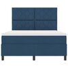 vidaXL Boxspringbed met matras met hoofdeinde Blauw 160 x 200 cm Stof