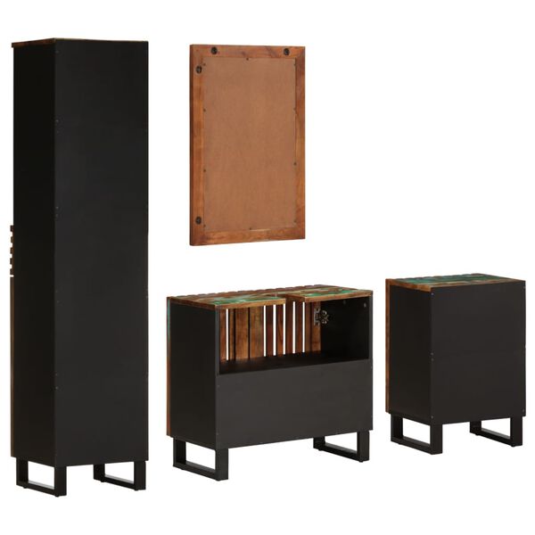 vidaXL 4-delige Badkamermeubelset massief acaciahout