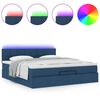vidaXL Ottoman bed met matras en LED's 160x200cm stof blauw