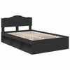vidaXL Bedframe met hoofdeinde Zwart 135 x 190 cm Massief grenenhout