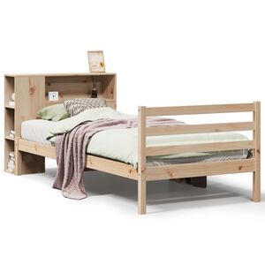 vidaXL Bed met boekenkast zonder matras massief grenenhout 90x190 cm