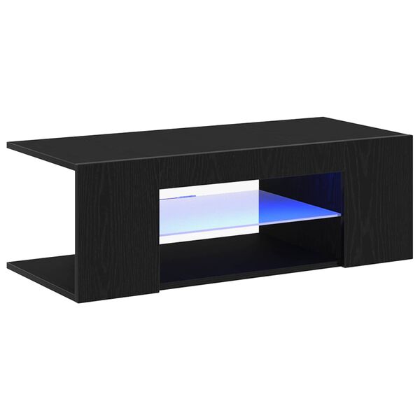 vidaXL TV-kast met lade Zwart Eiken 90 x 39 x 30 cm Bewerkt hout