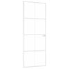 vidaXL Binnendeur 76x201,5 cm gehard glas en aluminium smal wit
