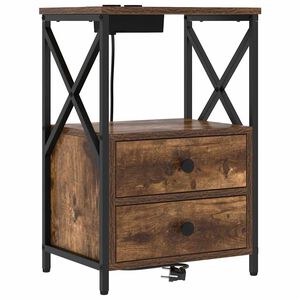 vidaXL Nachtkastje met lade Gerookt eiken 40 x 31 x 60 cm Bewerkt hout