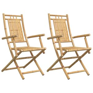 vidaXL Opklapbare stoelen, 2 stuks, 53x66x99 cm, bamboe