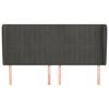 vidaXL Hoofdbord met randen 183x23x118/128 cm fluweel donkergrijs