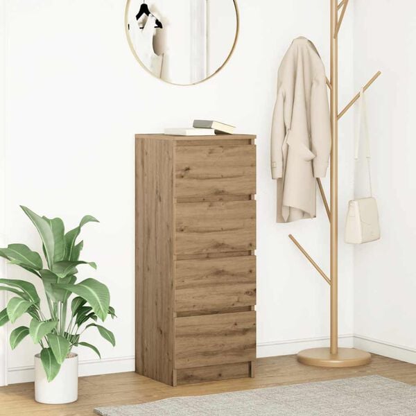 vidaXL Dressoir 37,5x35x99 cm spaanplaat ambachtelijk eikenkleurig