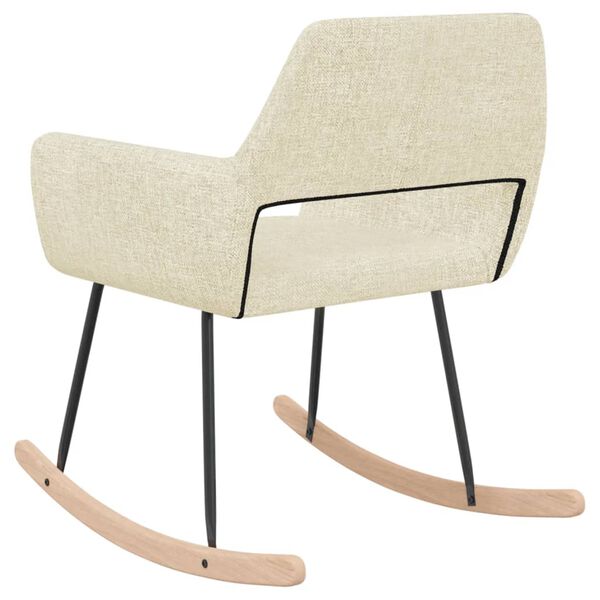 vidaXL Schommelstoel stof cr&egrave;mekleurig