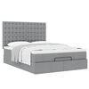 vidaXL Ottoman bed met matras 140x200cm stof lichtgrijs