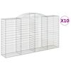 vidaXL Schanskorven 10 st gewelfd 300x50x160/180 cm ijzer