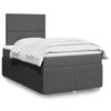 vidaXL Boxspring met matras stof donkergrijs 120x200 cm