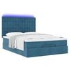 vidaXL Ottoman bed met matrassen en LED's 140x200cm fluweel