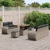 vidaXL Tuinbankenset 8 pcs Grijs poly rattan