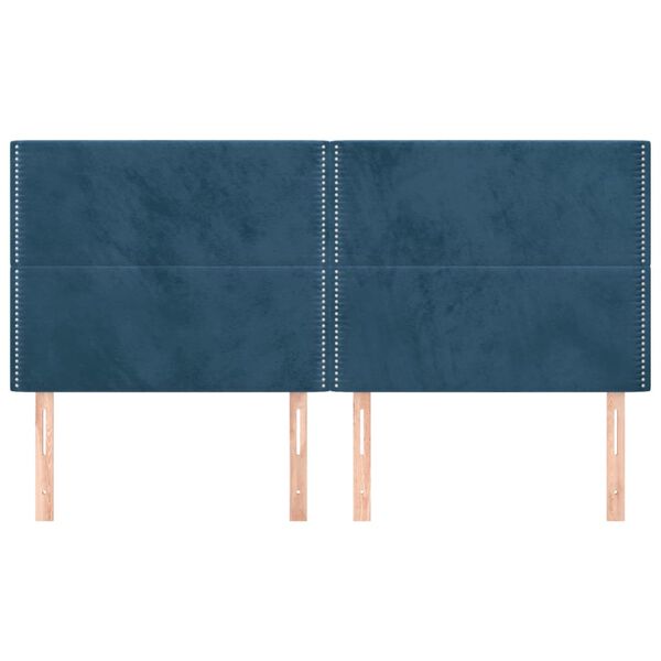 vidaXL Hoofdbord donkerblauw 180x5x118/128 cm fluweel
