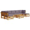 vidaXL 8-delige Loungeset met kussens massief acaciahout