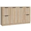 vidaXL Dressoirs 3 st bewerkt hout sonoma eiken