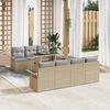 vidaXL Tuin Sofa Set met kussen met opslag 8 pcs Beige Poly riet