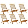 vidaXL Klapstoelen 6 stuks Beige Massief Acaciahout