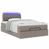 vidaXL Bed poef met matras en LED's 120x190 cm stof taupe