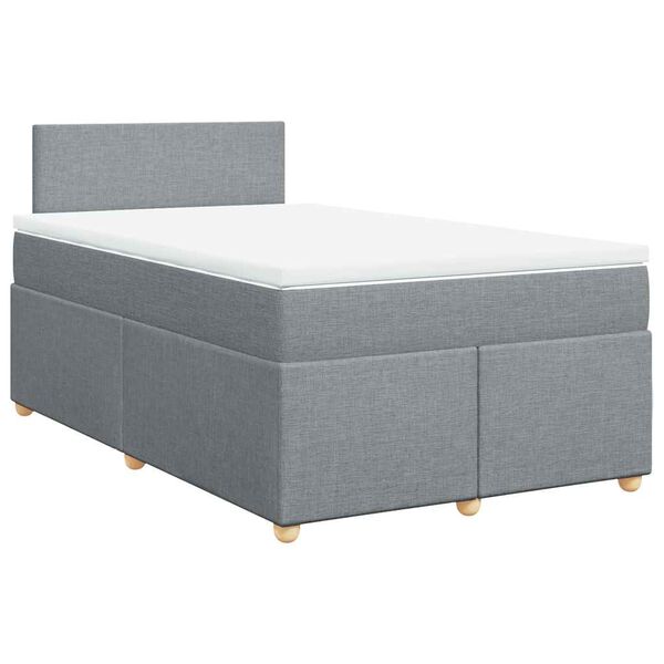vidaXL Boxspring met matras stof lichtgrijs 120x190 cm
