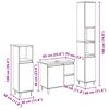 vidaXL Badkamermeubelset met lade 3 pcs Zwart Eiken 30 x 30 x 190 cm