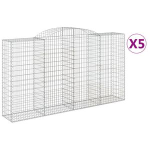 vidaXL Schanskorven 5 st gewelfd 300x50x160/180 cm ijzer