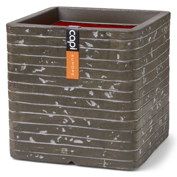 Capi Plantenbak Nature Row vierkant 30x30x30 cm olijfgroen