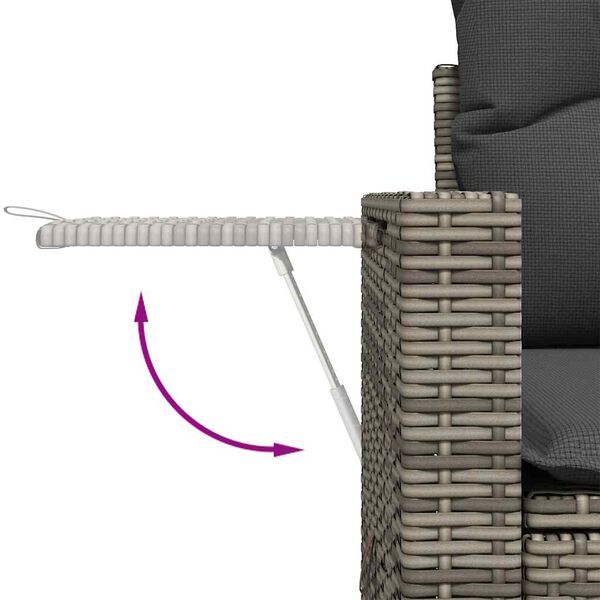 vidaXL 10-delige Loungeset met kussens poly rattan lichtgrijs