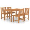 vidaXL 5-delige tuinset 140x80 cm massief teakhout