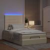 vidaXL Ottoman bed met matras en LED's 120x190cm stof cr&egrave;mekleurig