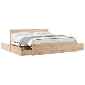 vidaXL Bedframe zonder matras massief grenenhout 200x200 cm