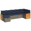 vidaXL 7-delige Loungeset met kussens poly rattan grijs