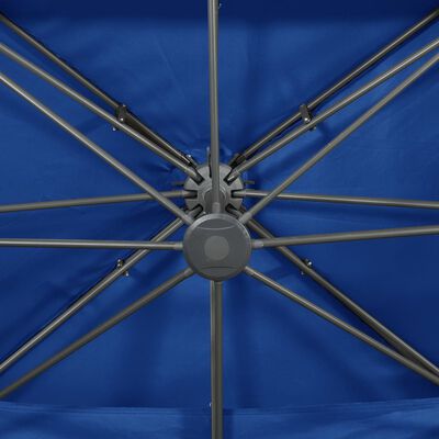 vidaXL Zweefparasol met dubbel dak 400x300 cm azuurblauw