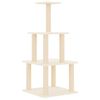 vidaXL Kattenmeubel met sisal krabpalen 111 cm cr&egrave;mekleurig