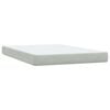 vidaXL Boxspring met matras fluweel lichtgrijs 140x210 cm