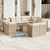 vidaXL 12-delige Loungeset met kussens poly rattan beige