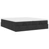 vidaXL Ottoman bed met matrassen 200x200cm stof zwart