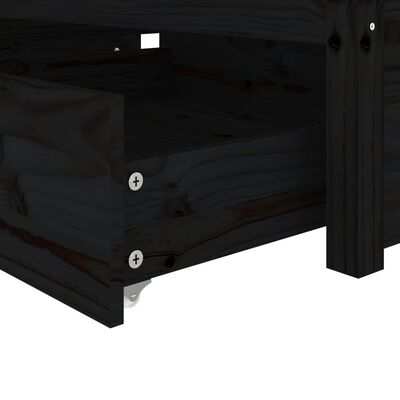 vidaXL Bedframe met lades zwart 75x190 cm 2FT6 Small Single