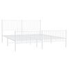 vidaXL Bedframe met hoofd- en voeteneinde metaal wit 200x200 cm