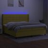 vidaXL Boxspring met matras en LED stof groen 200x200 cm