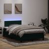 vidaXL Boxspring met matras en LED fluweel donkergroen 120x210 cm