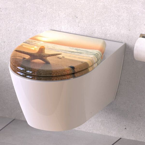 SCH&Uuml;TTE Toiletbril met soft-close SEA STAR duroplast met print