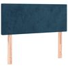vidaXL Boxspring met matras en LED fluweel donkerblauw 120x200 cm