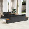 vidaXL Tuin Sofa Set met opslag 8 pcs Zwart Poly riet
