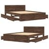 vidaXL Bedframe met hoofdeinde bewerkt hout bruineikenkleur 140x200 cm