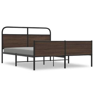 vidaXL Bedframe zonder matras metaal bruin eikenkleurig 150x200 cm