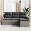 vidaXL Tuin Sofa Set Grijs poly rattan