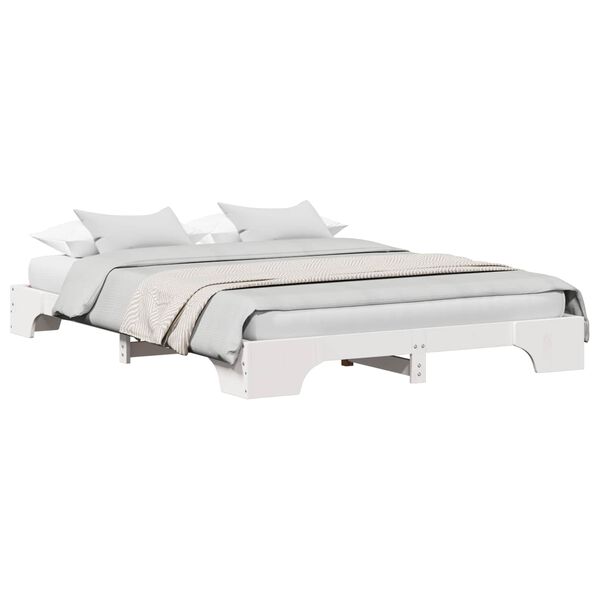 vidaXL Bedframe Wit 160 x 200 cm Massief grenenhout