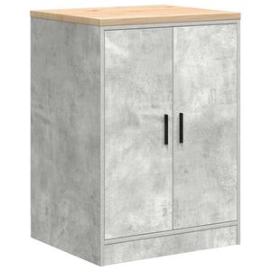 vidaXL Garagekast 60x51x85 cm massief grenenhout betongrijs
